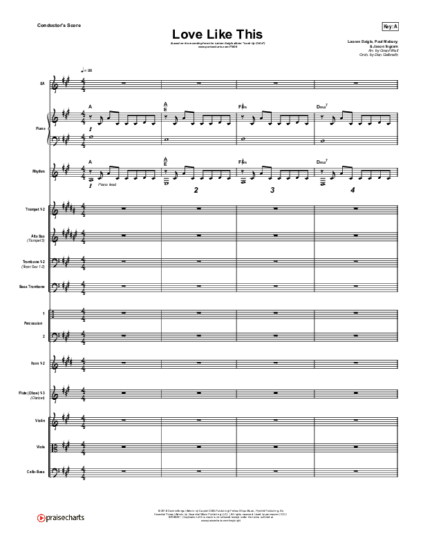 Love Like This Conductor's Score (Lauren Daigle)
