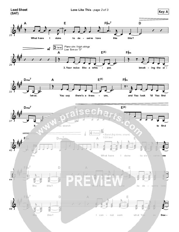 Love Like This Lead Sheet (SAT) (Lauren Daigle)