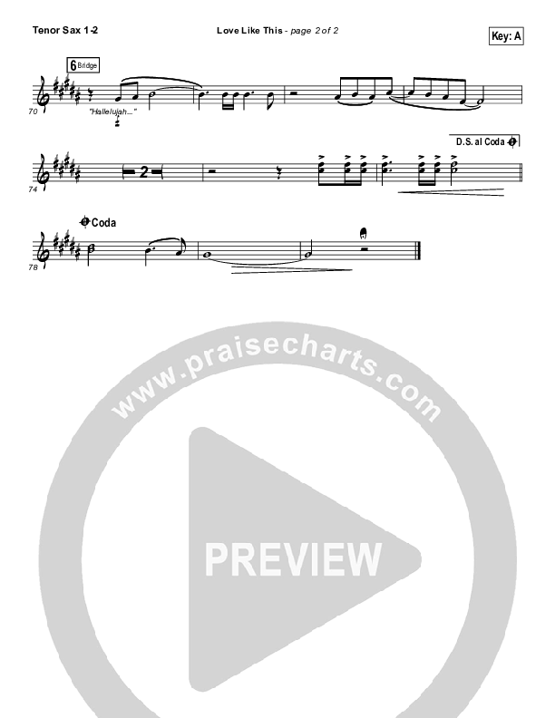Love Like This Tenor Sax 1/2 (Lauren Daigle)