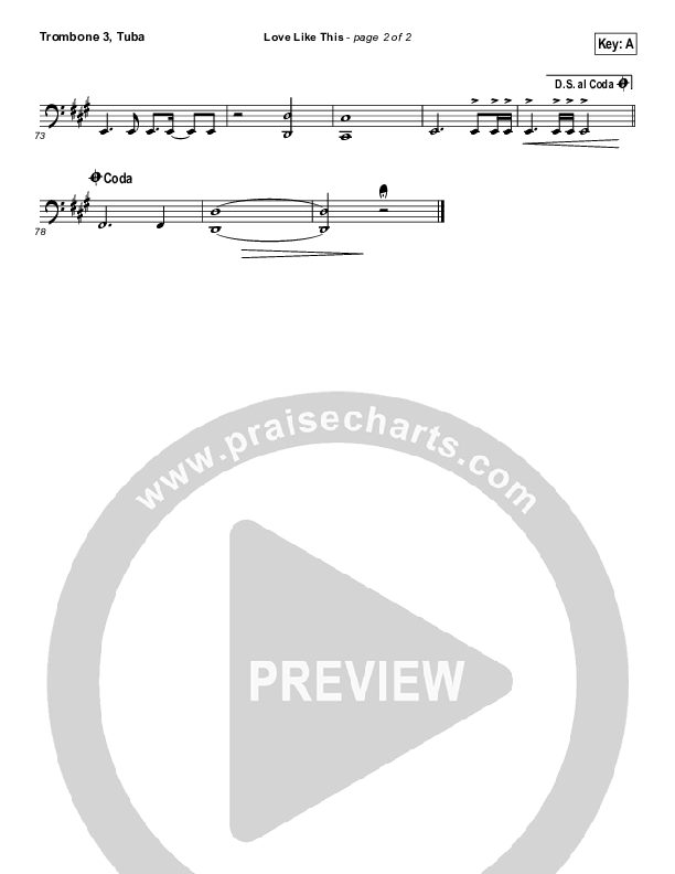 Love Like This Trombone 3/Tuba (Lauren Daigle)