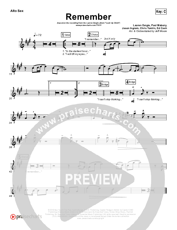 Remember Alto Sax (Lauren Daigle)
