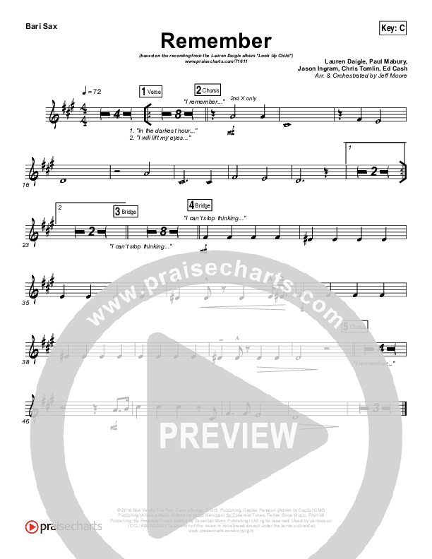 Remember Bari Sax (Lauren Daigle)