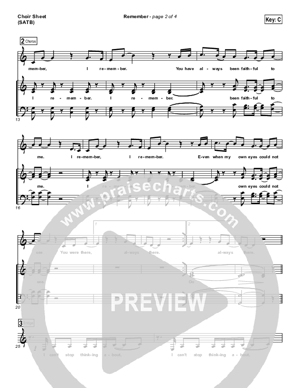 Remember Choir Vocals (SATB) (Lauren Daigle)