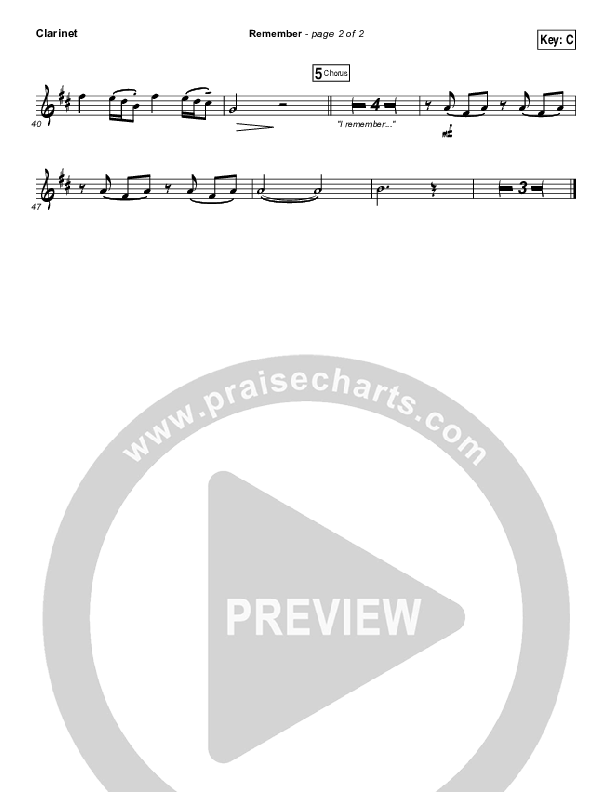 Remember Clarinet (Lauren Daigle)