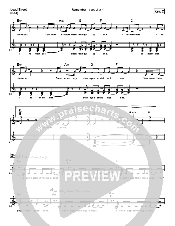 Remember Lead Sheet (SAT) (Lauren Daigle)