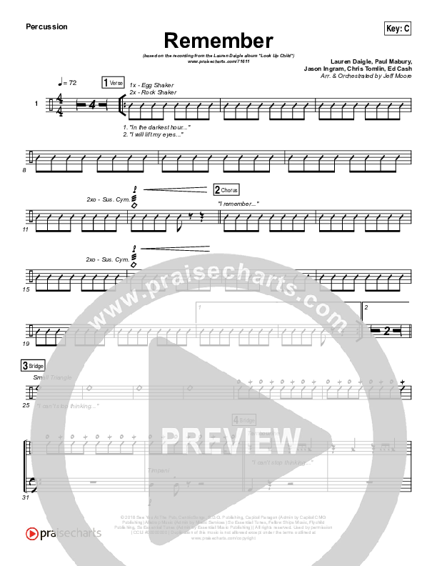 Remember Percussion (Lauren Daigle)