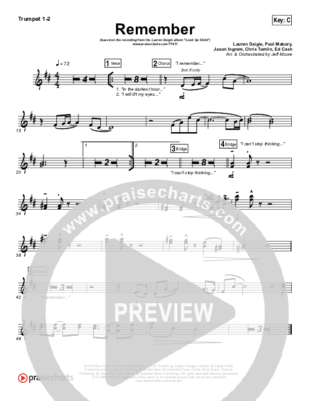 Remember Trumpet 1,2 (Lauren Daigle)