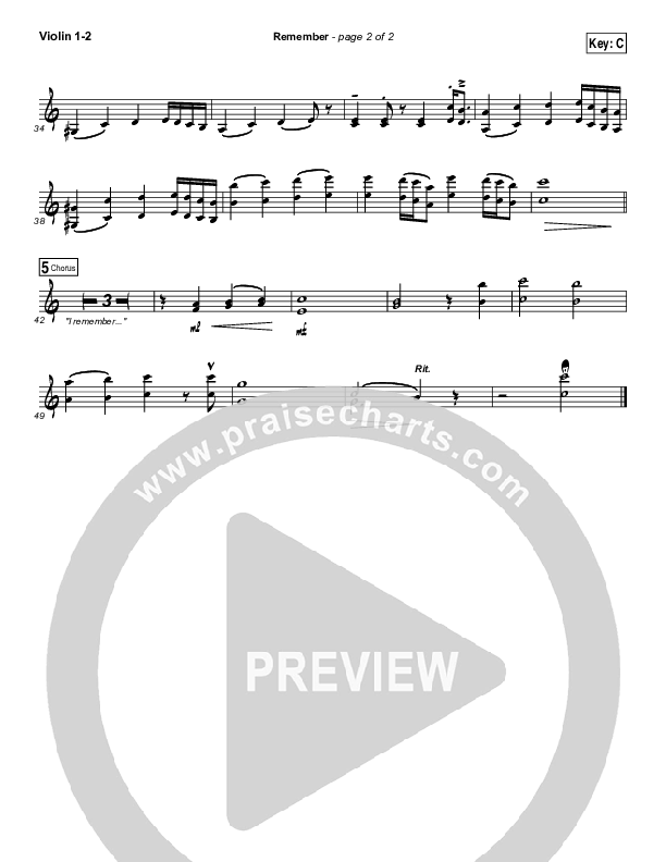 Remember Violin 1/2 (Lauren Daigle)