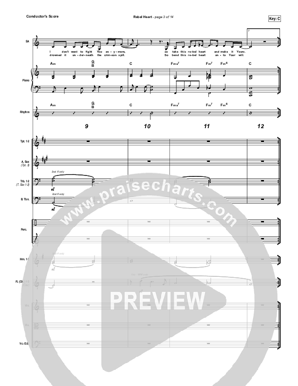 Rebel Heart Conductor's Score (Lauren Daigle)