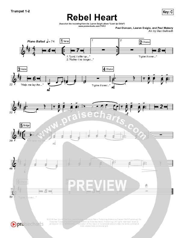 Rebel Heart Brass Pack (Lauren Daigle)