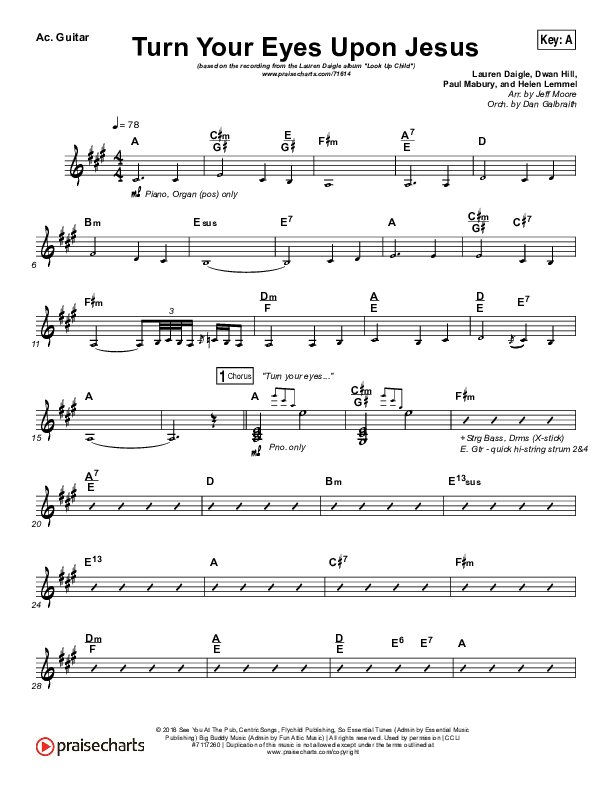 Turn Your Eyes Upon Jesus Acoustic Guitar (Lauren Daigle)