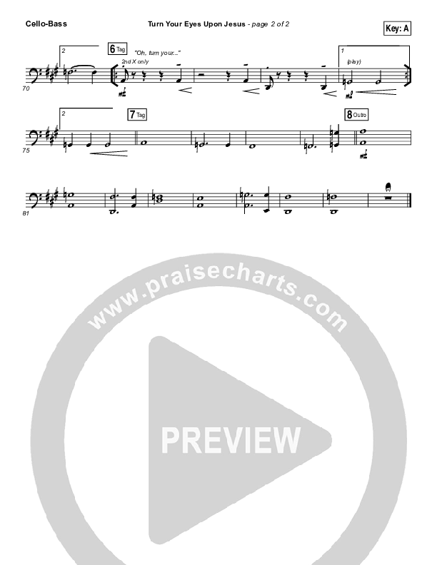 Turn Your Eyes Upon Jesus Cello/Bass (Lauren Daigle)