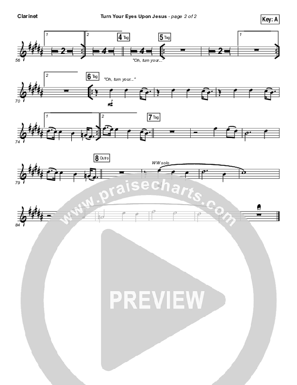 Turn Your Eyes Upon Jesus Clarinet (Lauren Daigle)