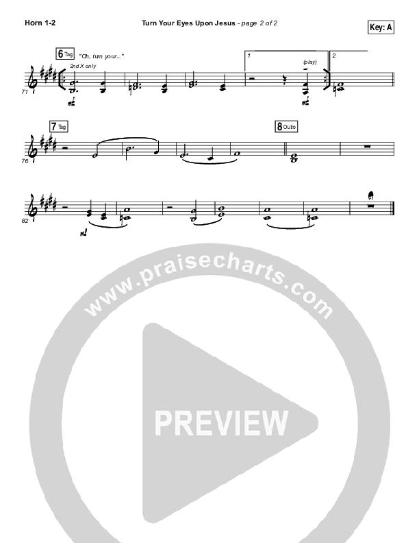 Turn Your Eyes Upon Jesus French Horn 1/2 (Lauren Daigle)