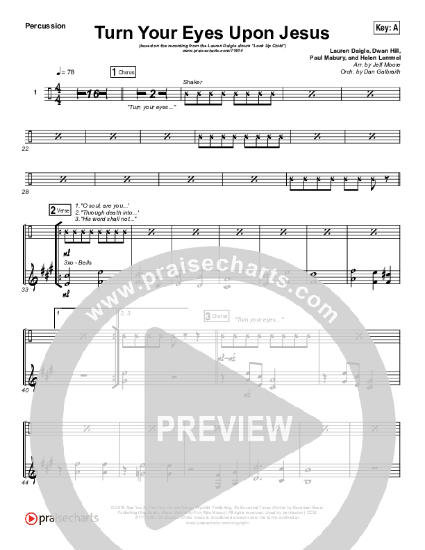 Turn Your Eyes Upon Jesus Percussion (Lauren Daigle)