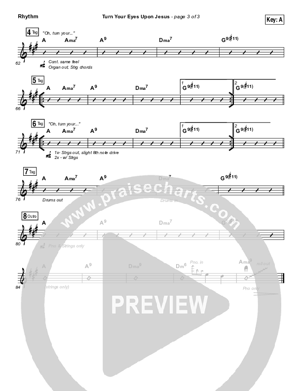 Turn Your Eyes Upon Jesus Rhythm Chart (Lauren Daigle)