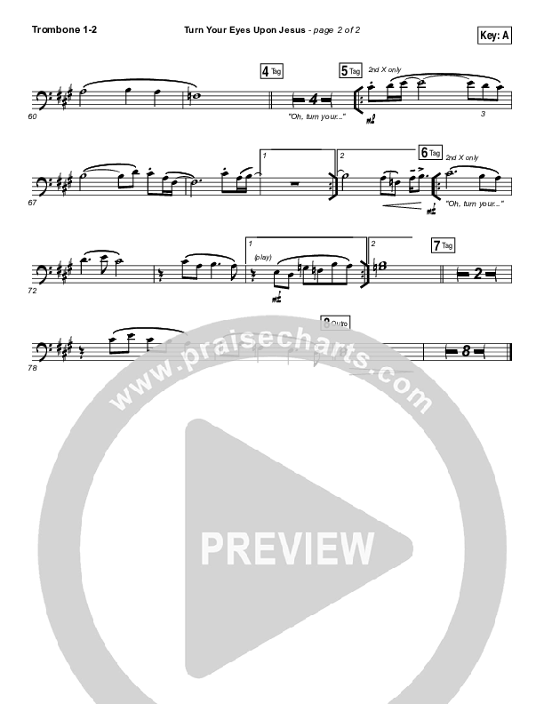Turn Your Eyes Upon Jesus Trombone 1/2 (Lauren Daigle)