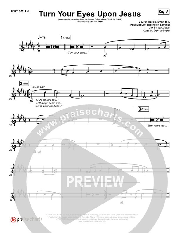 Turn Your Eyes Upon Jesus Brass Pack (Lauren Daigle)