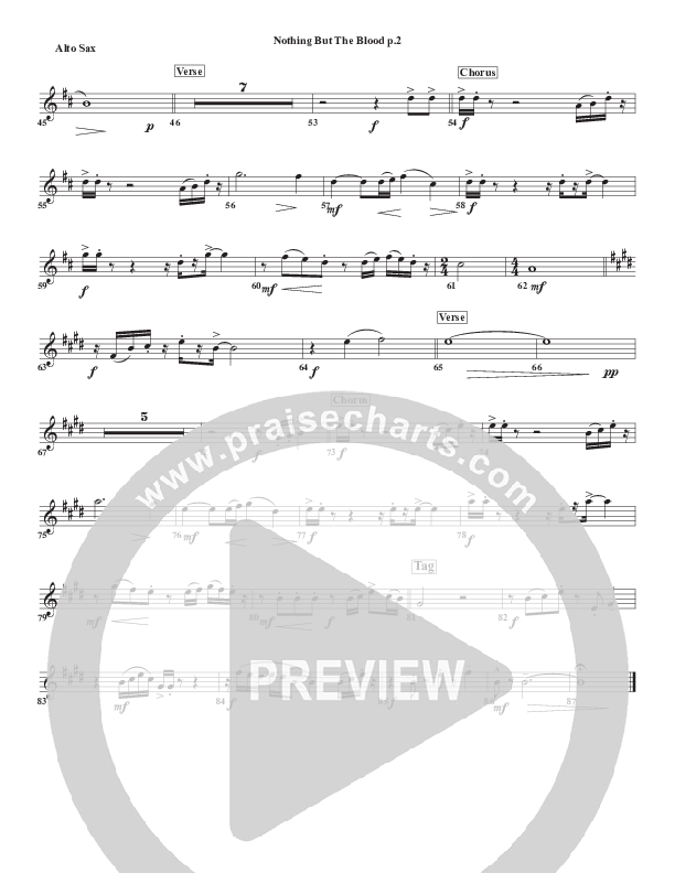 Nothing But The Blood Alto Sax (Chris Emert)