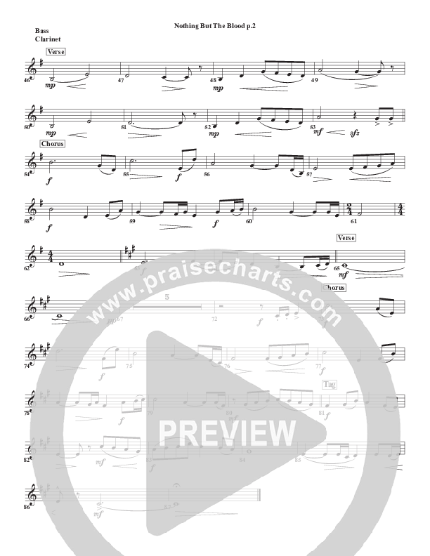 Nothing But The Blood Bass Clarinet (Chris Emert)