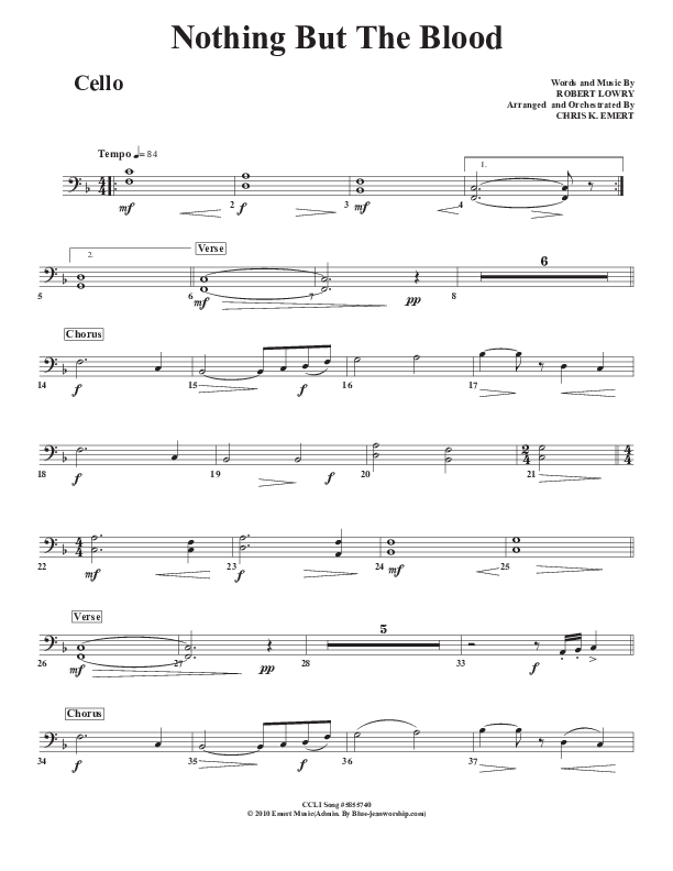 Nothing But The Blood Cello (Chris Emert)