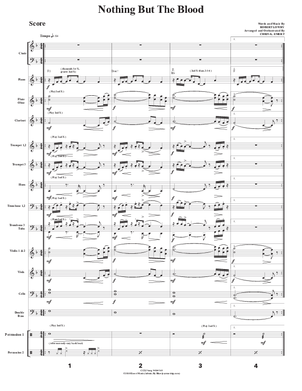 Nothing But The Blood Conductor's Score (Chris Emert)