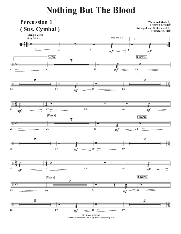 Nothing But The Blood Percussion 1/2 (Chris Emert)