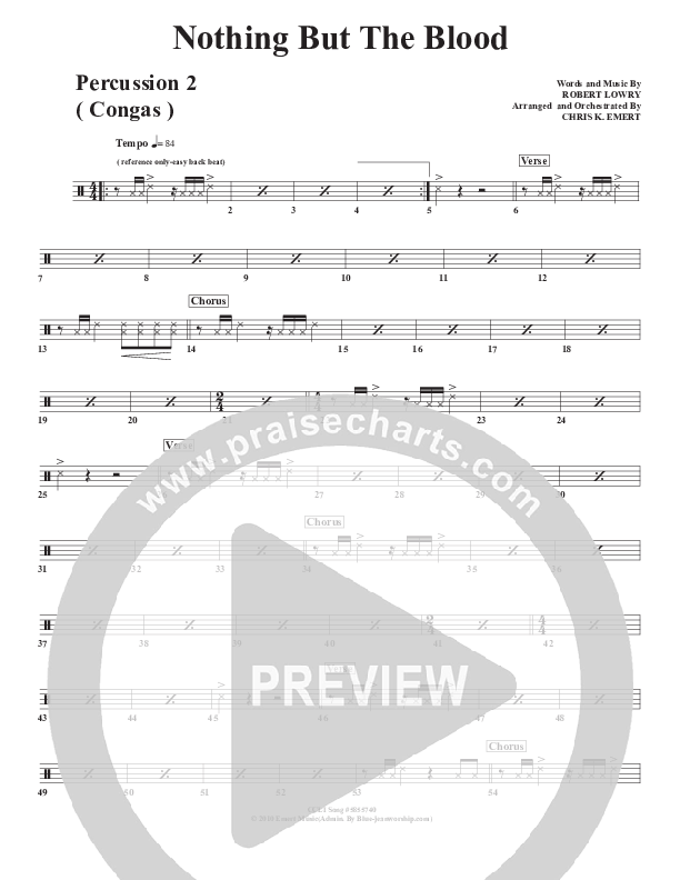 Nothing But The Blood Percussion 1/2 (Chris Emert)