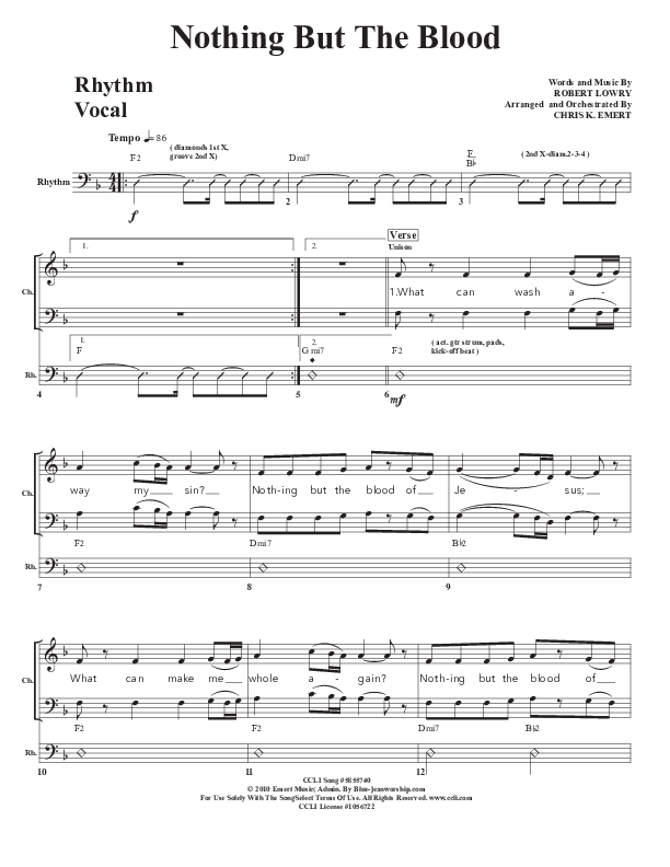 Nothing But The Blood Rhythm/Vocal (Chris Emert)