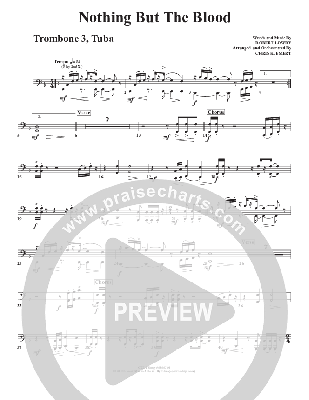 Nothing But The Blood Trombone 3/Tuba (Chris Emert)