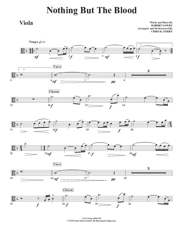 Nothing But The Blood Viola (Chris Emert)