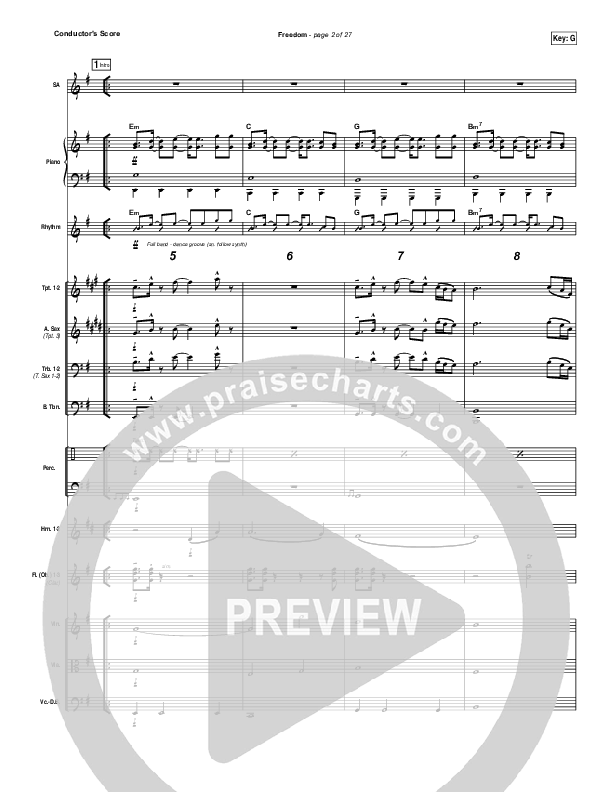 Freedom Conductor's Score (Jesus Culture / Kim Walker-Smith)