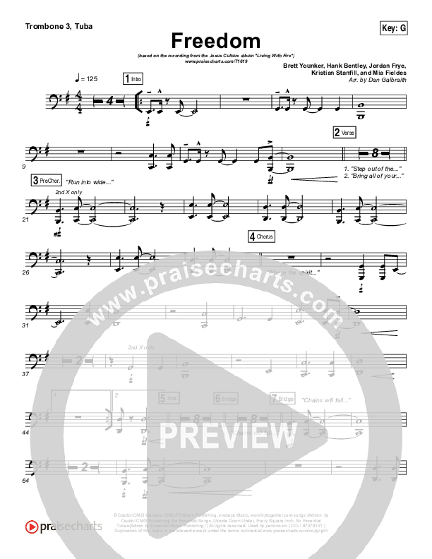 Freedom Trombone 3/Tuba (Jesus Culture / Kim Walker-Smith)