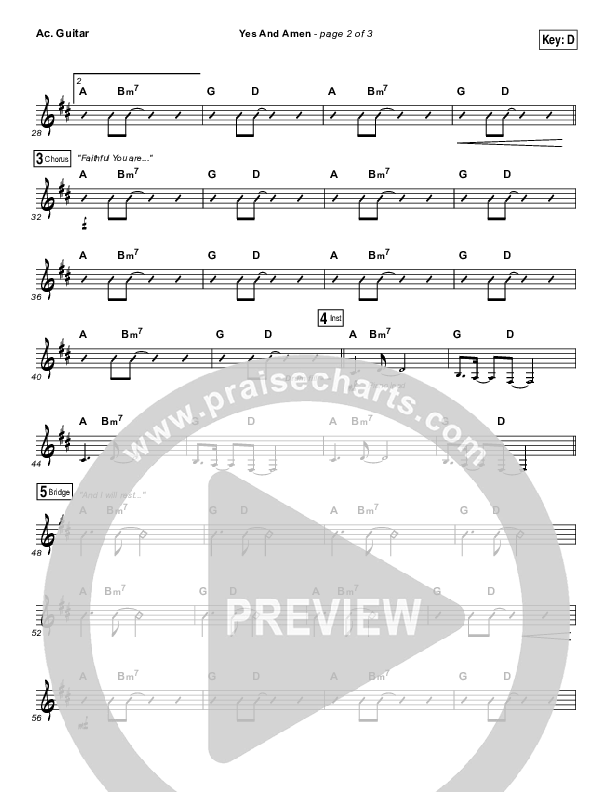 Yes And Amen Acoustic Guitar (Jesus Culture / Chris McClarney)