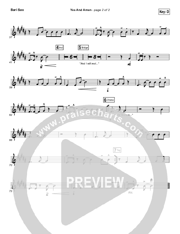 Yes And Amen Bari Sax (Jesus Culture / Chris McClarney)