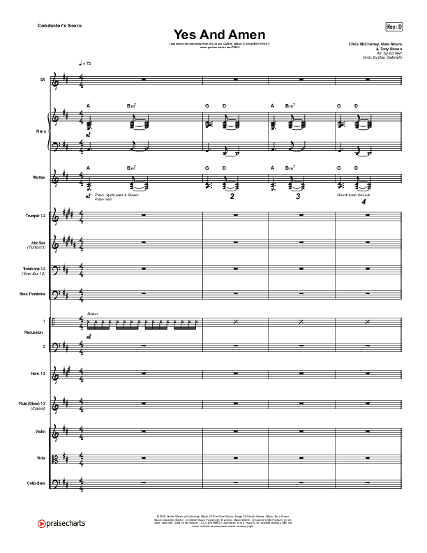 Yes And Amen Conductor's Score (Jesus Culture / Chris McClarney)