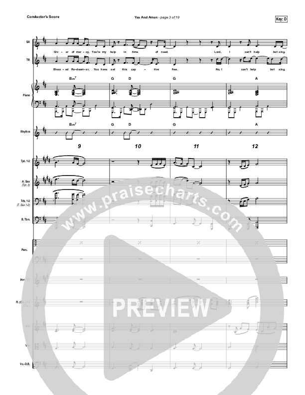 Yes And Amen Conductor's Score (Jesus Culture / Chris McClarney)