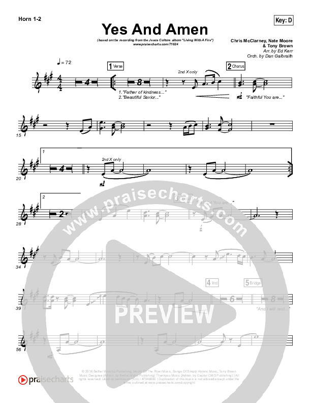 Yes And Amen Brass Pack (Jesus Culture / Chris McClarney)