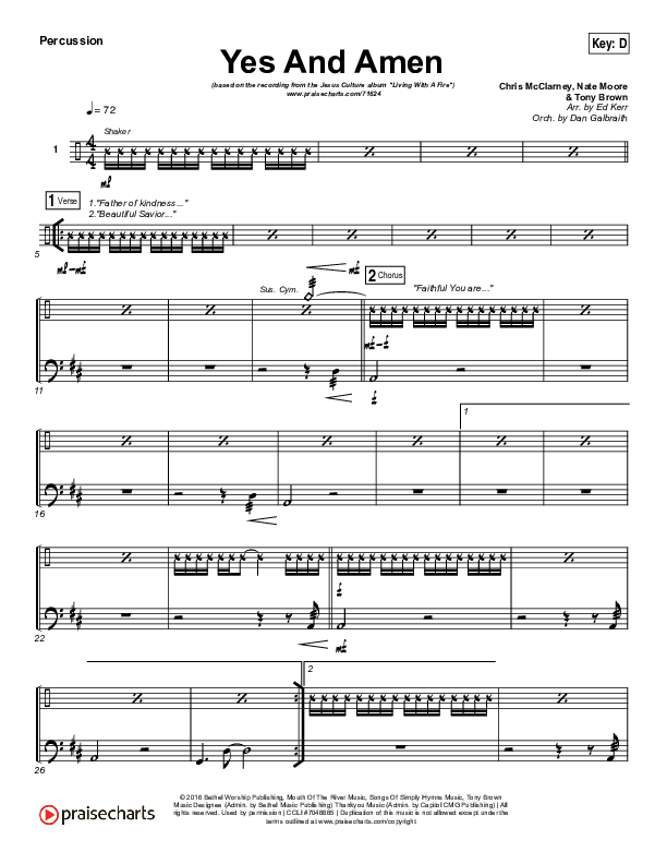 Yes And Amen Percussion (Jesus Culture / Chris McClarney)