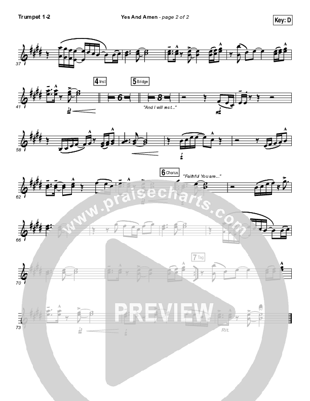 Yes And Amen Trumpet 1,2 (Jesus Culture / Chris McClarney)