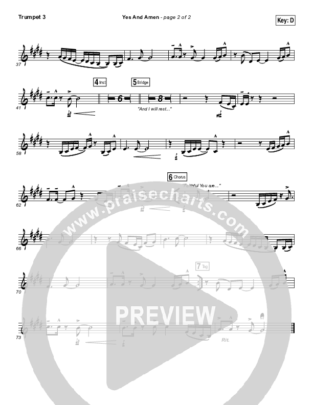 Yes And Amen Trumpet 3 (Jesus Culture / Chris McClarney)