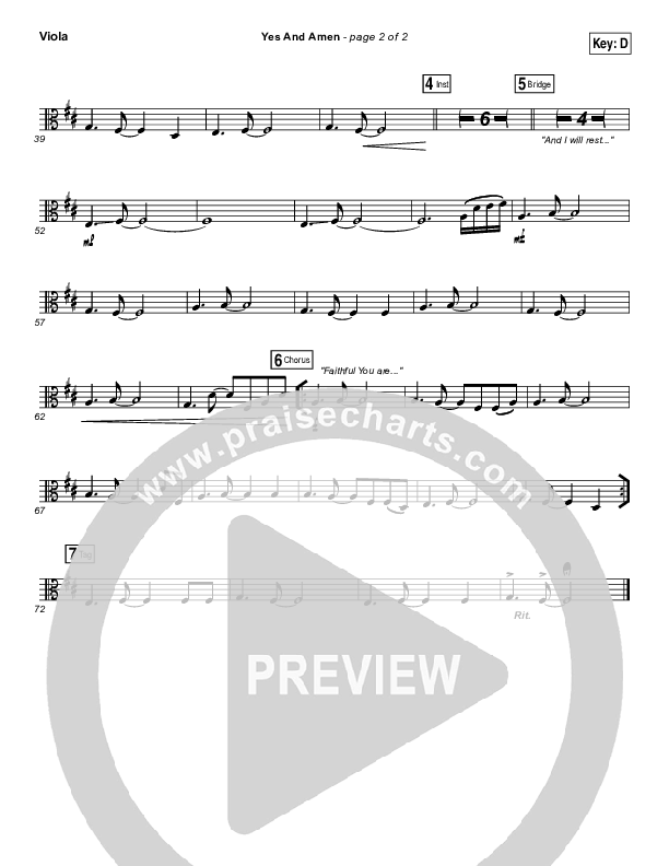 Yes And Amen Viola (Jesus Culture / Chris McClarney)