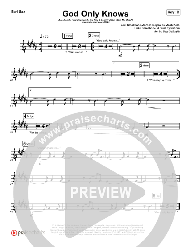 God Only Knows Bari Sax (for KING & COUNTRY)