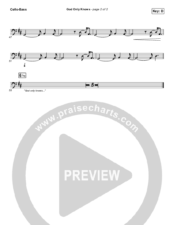 God Only Knows Cello/Bass (for KING & COUNTRY)