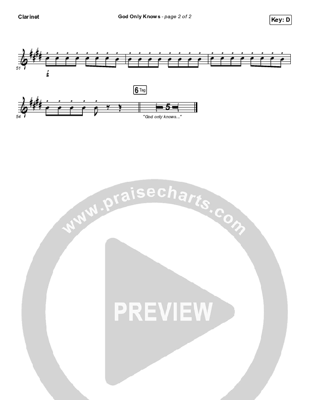 God Only Knows Clarinet (for KING & COUNTRY)