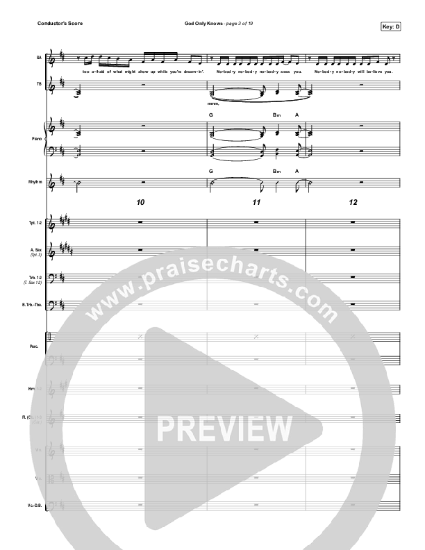 God Only Knows Conductor's Score (for KING & COUNTRY)