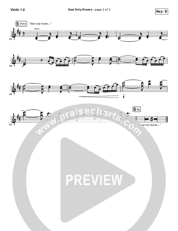 God Only Knows Violin 1/2 (for KING & COUNTRY)