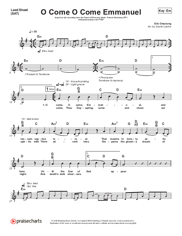 O Come O Come Emmanuel Lead (SAT) (Future Of Forestry)