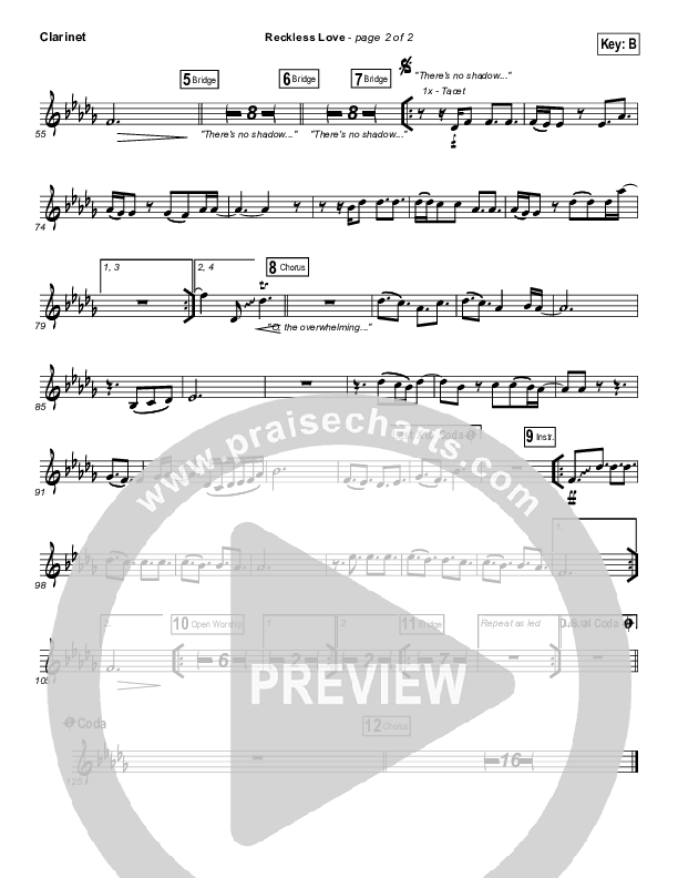 Reckless Love (Spontaneous) Clarinet (Bethel Music / Steffany Gretzinger)