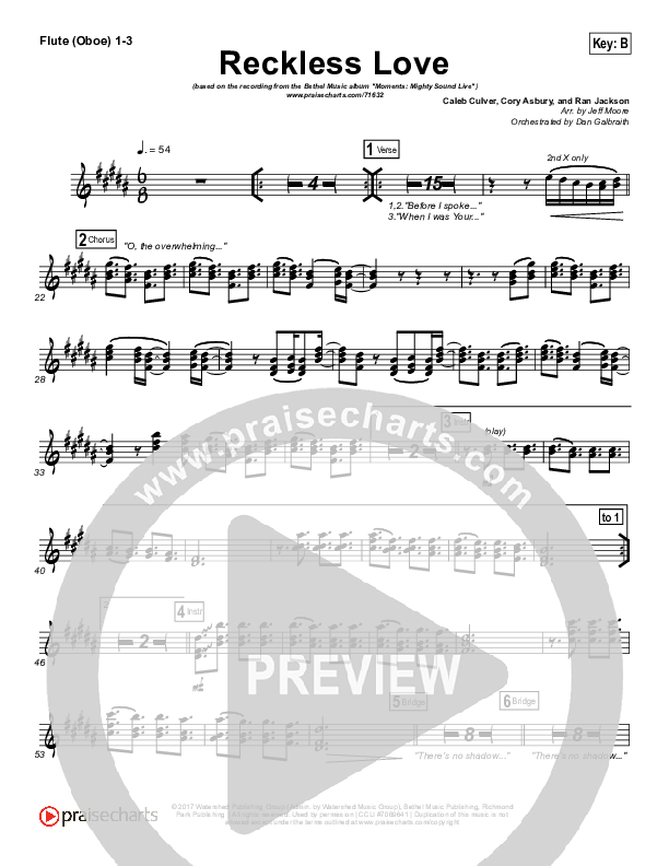 Reckless Love (Spontaneous) Wind Pack (Bethel Music / Steffany Gretzinger)